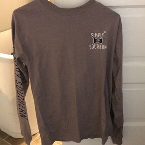 Simply Southern Small Gray Long Sleeve T-Shirt
